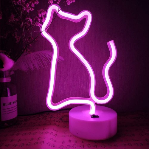 Cat led neon sign - sign, bedside