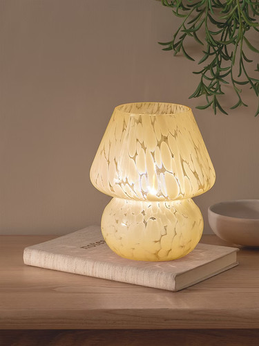 Yellow glass mushroom - yellow, portable